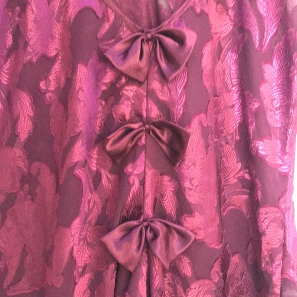 Frederick’s of Hollywood Lingerie Set Wine Lace Chemise & Kimono Sz 2X Bows - Picture 7 of 11